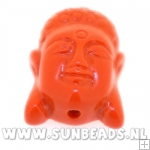 Resin kraal buddha 28mm (oranje)