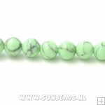 Halfedelsteen rond 4mm (mint geaderd)