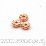 Metallook spacer bloem 5mm (rosegoud)