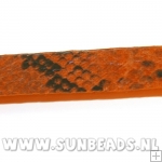 Plat pu leer snake print (oranje/zwart)