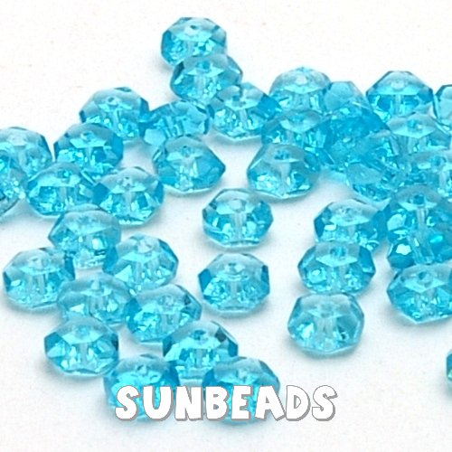 Facet kraal donut 6x4mm (turquoise) - Klik op de afbeelding om het venster te sluiten