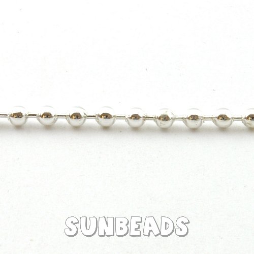 Ball chain ketting 1,5mm zilver - Klik op de afbeelding om het venster te sluiten