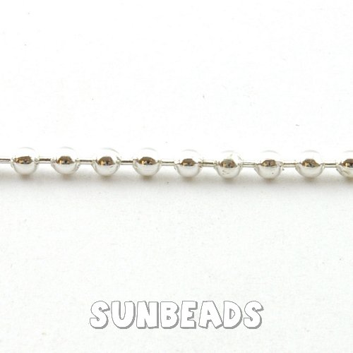 Ball chain ketting 1,5mm zilver - Klik op de afbeelding om het venster te sluiten