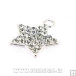 Metalen bedel zeester met strass (zilver)