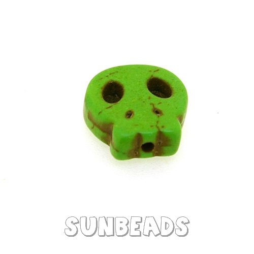 Turquoise kraal skull 14mm (groen) - Klik op de afbeelding om het venster te sluiten