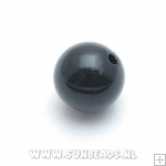 Kunststof kraal 12mm rond (zwart)