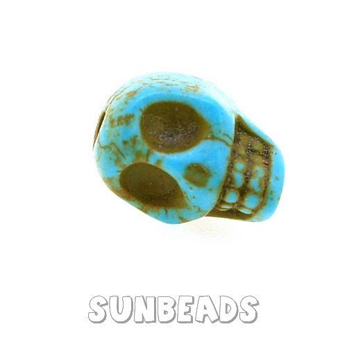 Turquoise kraal skull 14mm (turquoise) - Klik op de afbeelding om het venster te sluiten