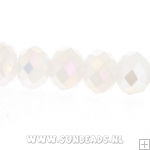 Facet kraal donut 6x4mm (wit met glans)