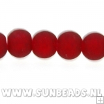 Glaskraal rond 4mm (frost donkerrood)