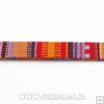 Azteckoord plat 10mm roze/oranje/rood