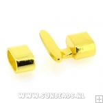 Metalen slot tbv plat leer 10mm (goud)