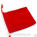 Velours buideltje, rood, 10x12 cm (5 st.)