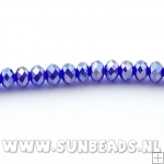 Facet kraal donut 6x4mm (donkerblauw AB)