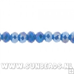 Facetkraal donut 3x2mm (blauw AB)