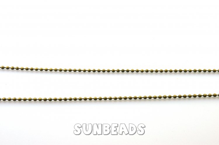 Ball chain ketting 4mm antique goud - Klik op de afbeelding om het venster te sluiten