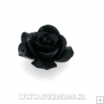 Acryl roosje hanger 25mm zwart