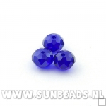 Facet kraal donut 10x6mm (donkerblauw)