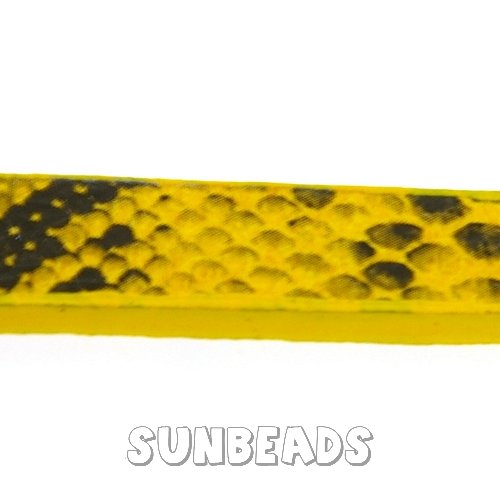 Plat pu leer snake print (geel/zwart) - Klik op de afbeelding om het venster te sluiten