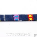 Azteckoord plat 10mm donkerblauw/geel/mix