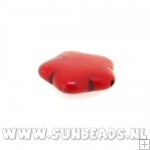 Turquoise kraal bloem 18mm (rood)