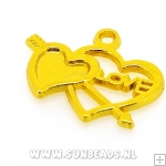 Metalen bedel love (goud)