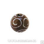 Halfedelsteen jade gecarved bol 14mm