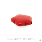 Turquoise kraal bloem 18mm (rood)