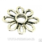 Metalen tussenstuk bloem 25mm (antique zilver)