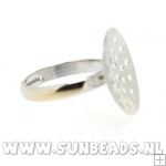 Metalen ring met gaatjes bakje (zilver)