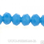 Facet kraal donut 6x4mm (hemelsblauw AB)