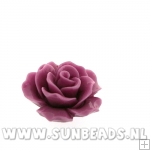Acryl roosje hanger 25mm roze