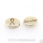 Metalen kraal survivor (zilver)