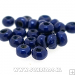 Houten kraal donut 3mm (donkerblauw)