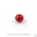 Facet kraal donut 10x6mm (rood frost)