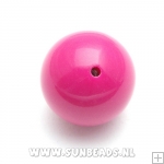 Kunststof kraal 22mm rond (fuchsia)