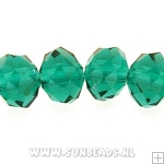 Facet kraal donut 8x6mm (zeegroen)