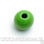 Houten kraal rond 12mm (groen)