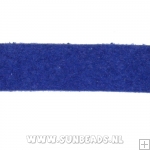 Suede veter plat 10mm (kobaltblauw)