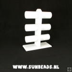 Armband standaard, staand, PU leer, wit, 6 rollen Armband standaard, staand, PU leer, wit, 6 rollen