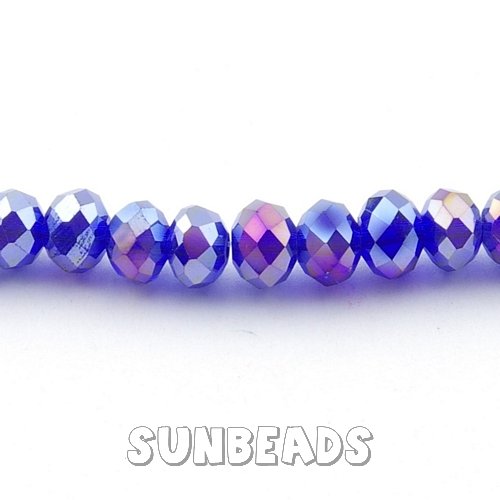 Facet kraal donut 8x6mm (donkerblauw AB) - Klik op de afbeelding om het venster te sluiten