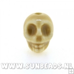 Keramiek kraal skull (beige)