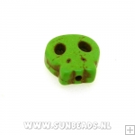 Turquoise kraal skull 14mm (groen)