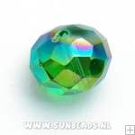 Facet kraal donut 16x12mm (groen AB)