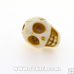 Turquoise kraal skull 14mm (beige)