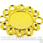 Metalen tussenstuk rond 28mm (goud)