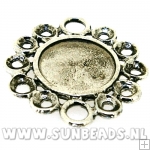 Metalen tussenstuk rond 28mm (antique zilver)