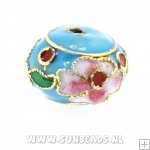 Cloisonne kraal donut 14x10mm