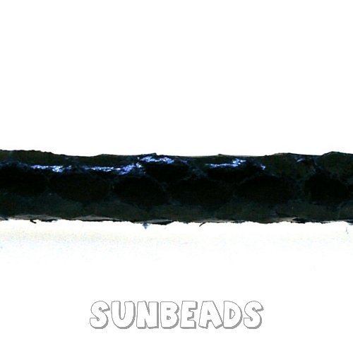Pu leer stitched cord 5mm 3 mtr (donkerblauw glans snake) - Klik op de afbeelding om het venster te sluiten