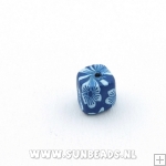 Fimo kraal blokje 8mm (donkerblauw)