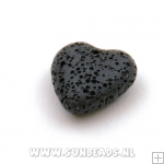 Lava hanger hartje (zwart)